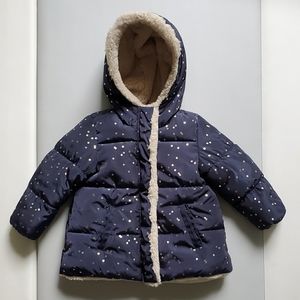 Zara Puffer Jacket Metallic Dot